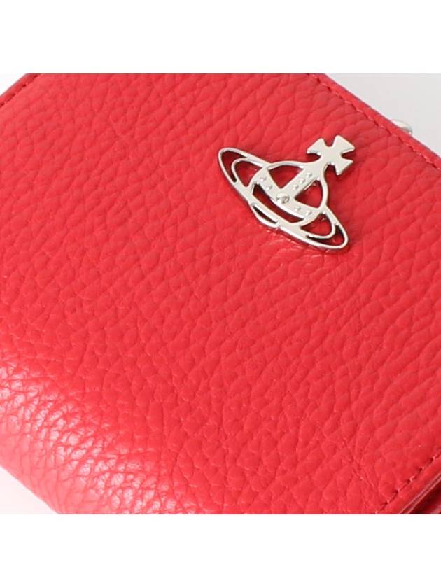 Grain Leather Coin Half Wallet Red - VIVIENNE WESTWOOD - BALAAN 4