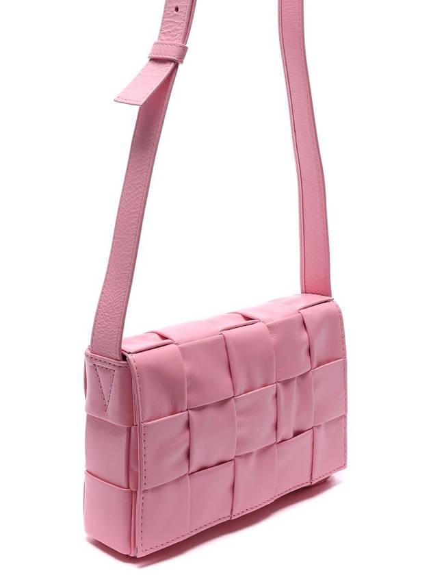 Cassette Intrecciato Small Leather Cross Bag Pink - BOTTEGA VENETA - BALAAN 4