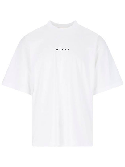 Logo Organic Cotton Short Sleeve T-Shirt White - MARNI - BALAAN 2