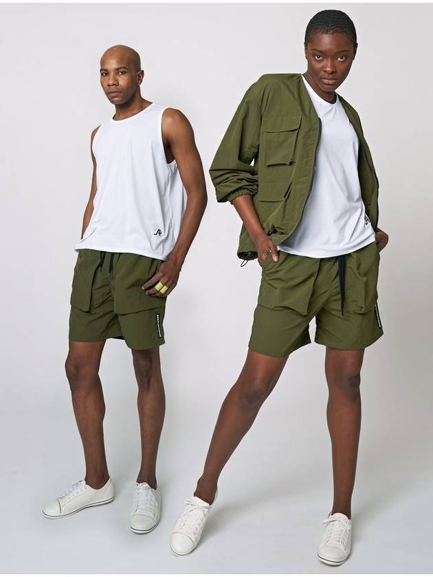 Volume Pocket Running Shorts Khaki - ATHPLATFORM - BALAAN 1