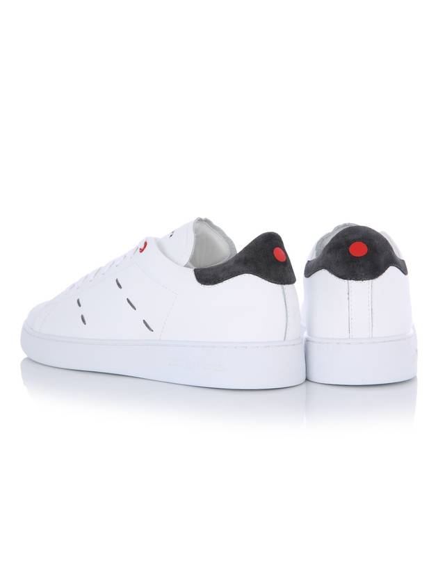 23ss USSN001 XB602002 BIANCO/ASPHALT stitch detail white & charcoal sneakers - KITON - BALAAN 4