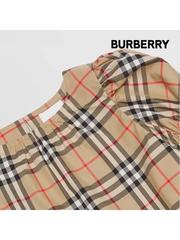 Kids Puff Sleeve Check Stretch Cotton Blouse 8053869 6Y 10Y - BURBERRY - BALAAN 4