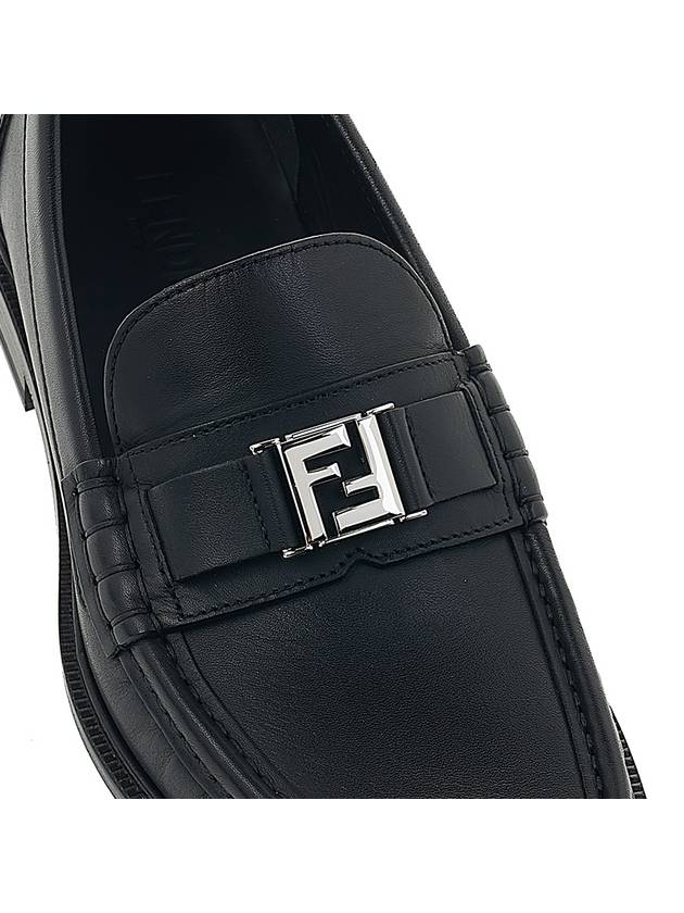 FF Square Leather Loafers Black - FENDI - BALAAN 9