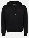 Red Heart Logo Classic Cotton Hoodie Black - AMI - BALAAN 2