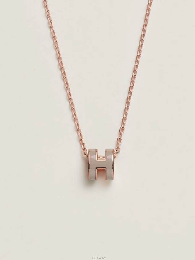 Lux You New Product Mini Pop Ache Necklace Rose Gold Marron Glasse H147992FO55 - HERMES - BALAAN 7