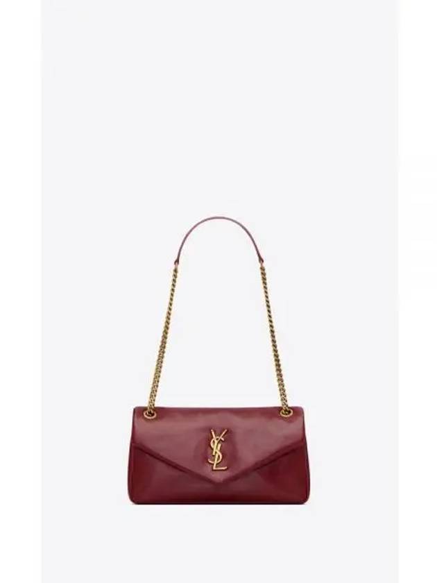 YSL shoulder bag glossy leather Calypso small RUBIS 734153AADRE6688 - SAINT LAURENT - BALAAN 1