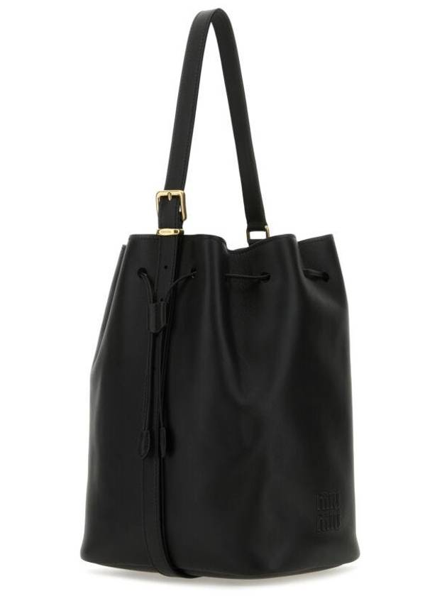 Leather Bucket Bag Black - MIU MIU - BALAAN 4