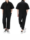 Pleated Zip-Up Jumpsuit Black - ISSEY MIYAKE - BALAAN 2