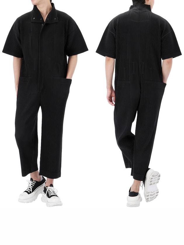 Pleated Zip-Up Jumpsuit Black - ISSEY MIYAKE - BALAAN 2