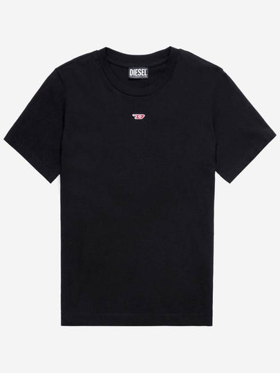 T Reg D Regular Fit Cotton Short Sleeve T-Shirt Black - DIESEL - BALAAN 2