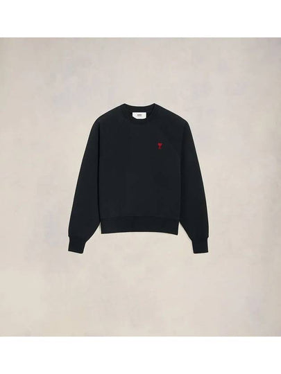 Small Heart Logo Sweatshirt Black - AMI - BALAAN 2