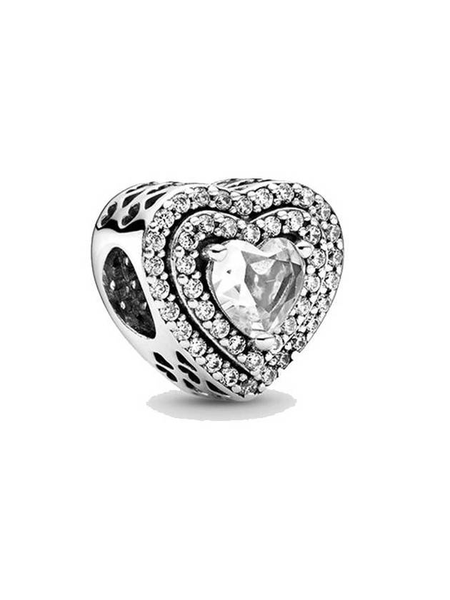 Sparkling Level Heart Charm Silver - PANDORA - BALAAN 1