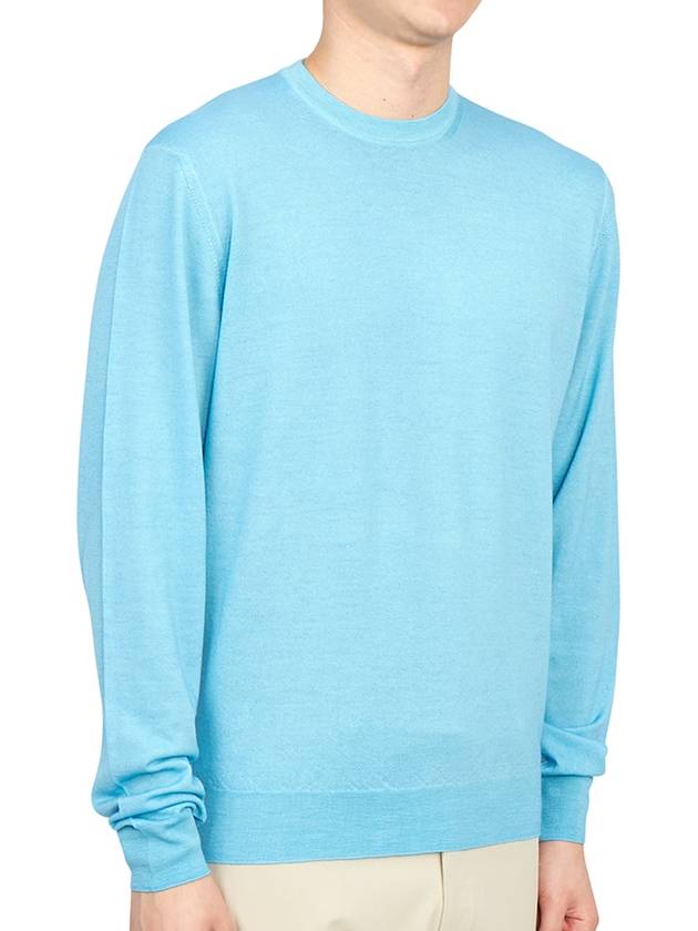 Men's Crew Neck Wool Knit Top Blue - DRUMOHR - BALAAN 4