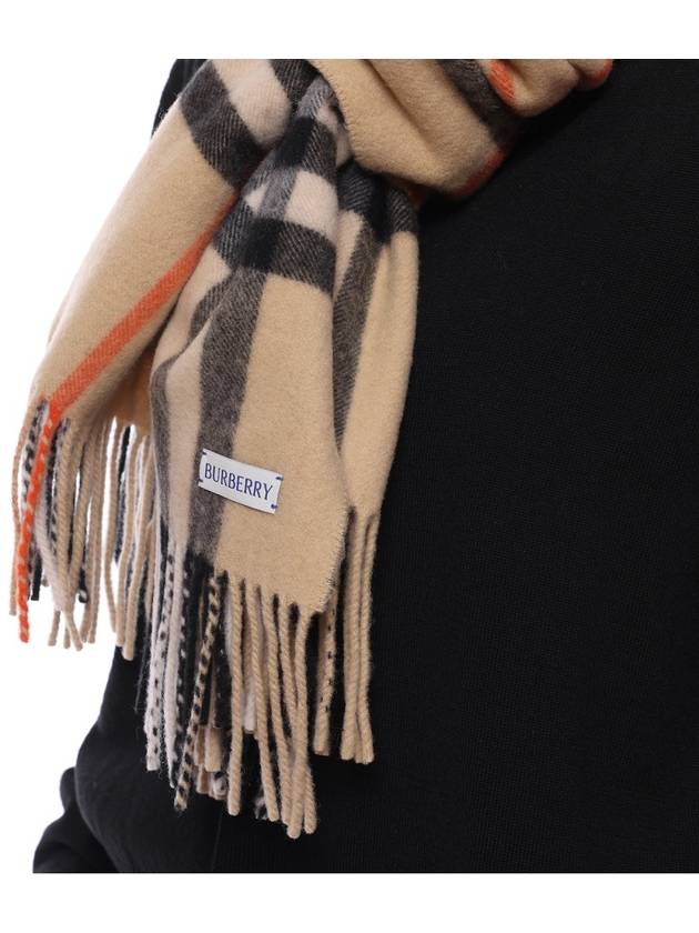 Wide Check Cashmere Scarf Beige - BURBERRY - BALAAN 7