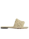 Lido Intrecciato Flat Slipper Cream - BOTTEGA VENETA - BALAAN 2