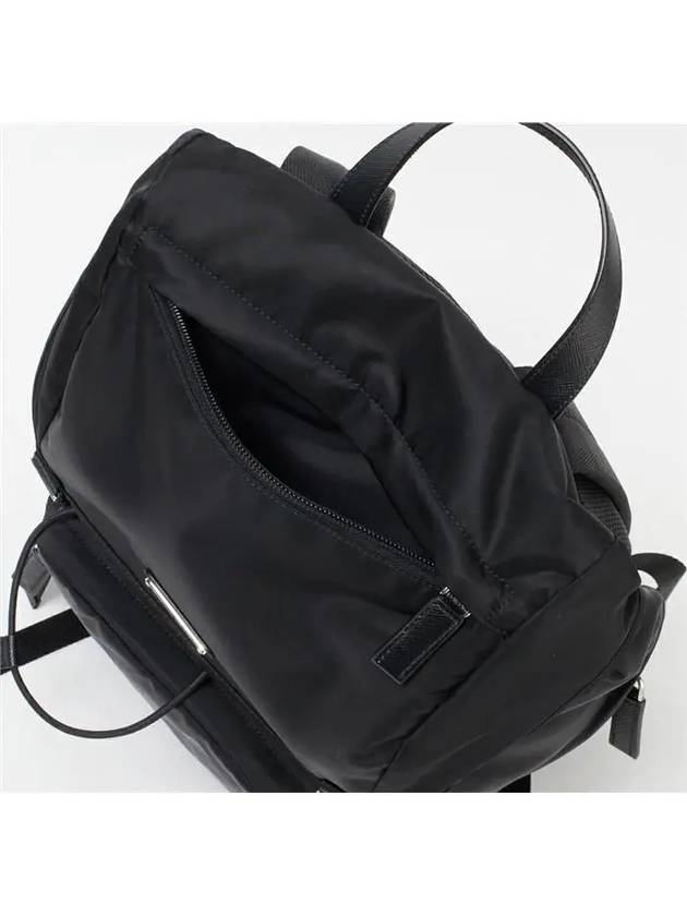 Re-Nylon Saffiano Leather Backpack Black - PRADA - BALAAN 6