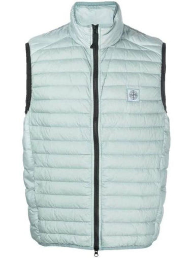 Loom Woven Chambers Recycled Nylon Down Padding Vest Blue - STONE ISLAND - BALAAN 1