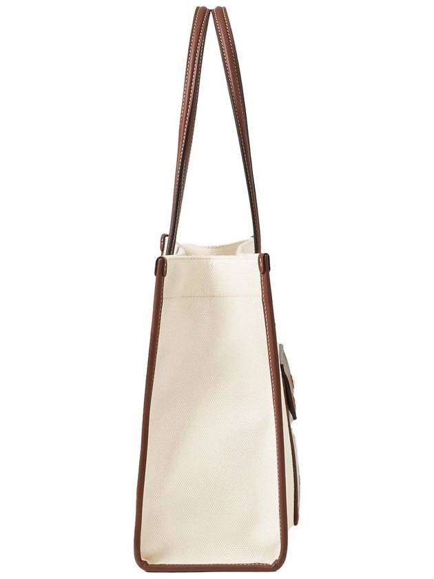 Freya Small Canvas Leather Tote Bag Natural Tan - BURBERRY - BALAAN 4