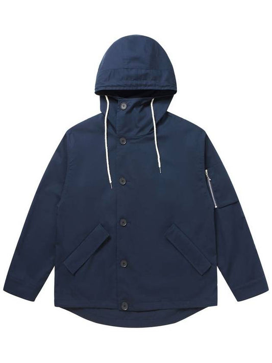 Men's Cotton Hooded Windbreaker Navy SWDQPWJP01NV - SOLEW - BALAAN 1