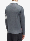 Men's Sustainable Classic Diagonal Wool Cardigan Medium Grey - THOM BROWNE - BALAAN 4