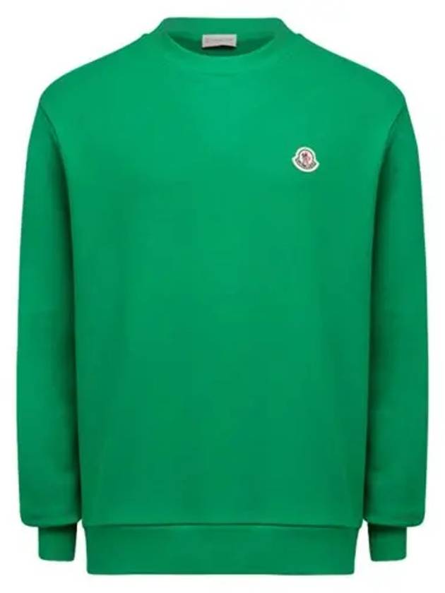 Men's Logo Patch Cotton Sweatshirt Green - MONCLER - BALAAN 2