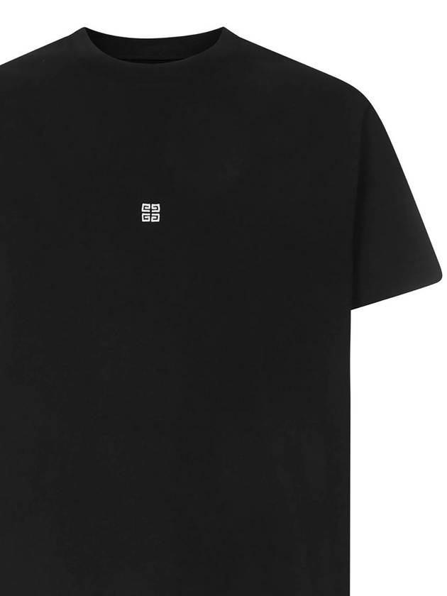 Embroidered Logo Jersey Short Sleeve T-shirt Black - GIVENCHY - BALAAN 4