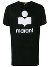 Karman Logo Print Linen Short Sleeve T-Shirt Black - ISABEL MARANT - BALAAN 3