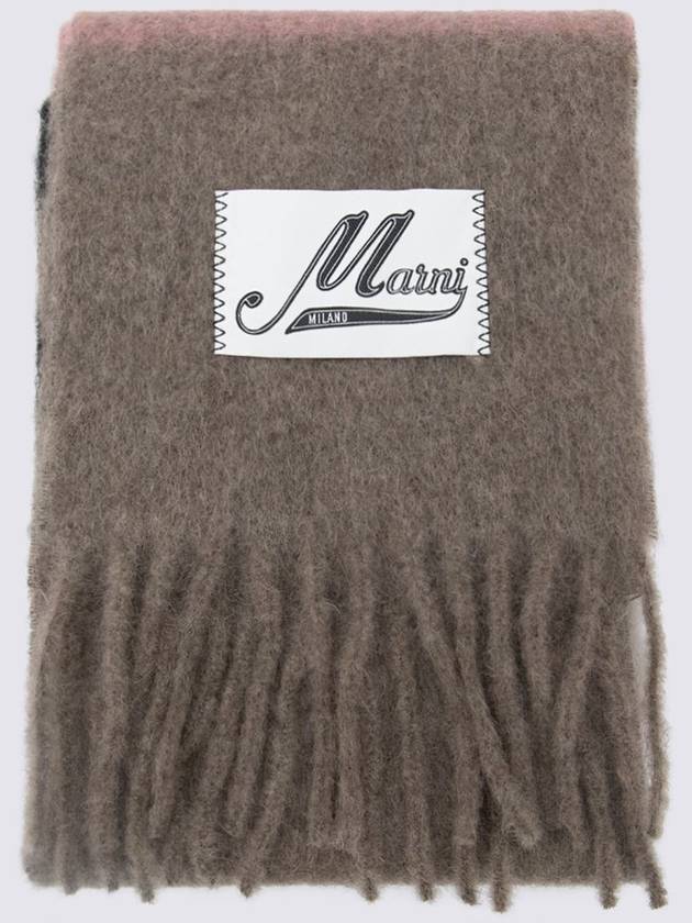 Striped Alpaca Mohair Muffler Pink - MARNI - BALAAN 2