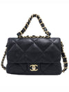 Women s Chanel AS3499 22 Season Black Lambskin Gold Quilted Top Handle Flap Shoulder Bag Built in Chip gt 2WAY Gangbuk used luxury goods - CHANEL - BALAAN 2