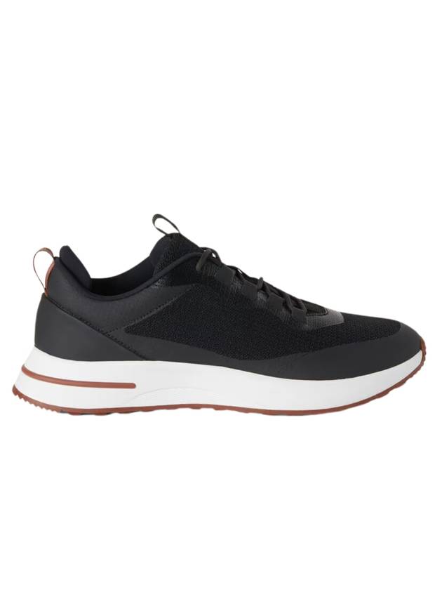 Logo Technical Knit Low-Top Sneakers Black - LORO PIANA - BALAAN 1