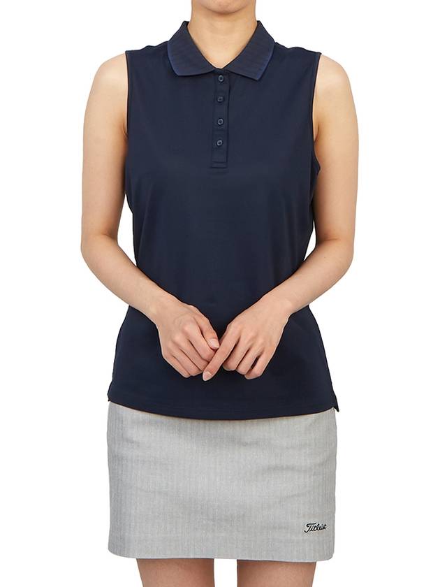 Collar Pleated Sleeveless Navy - G/FORE - BALAAN 6