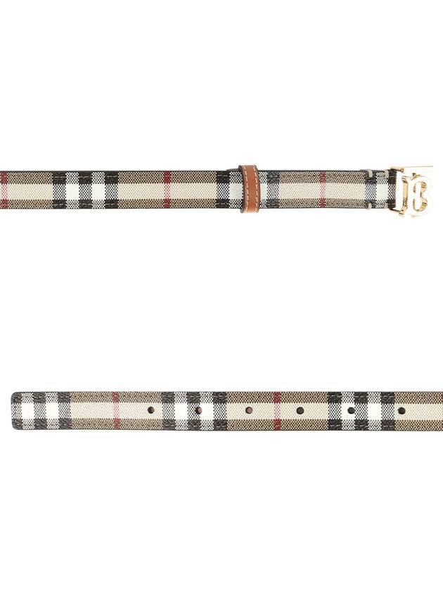 Plaid Check Pattern Leather Belt Beige - BURBERRY - BALAAN 2