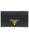 Vitello Gold Logo Saffiano Card Holder Black - PRADA - BALAAN 2