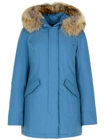 Woolrich 'Artic' Light Blue Cotton Blend Parka - WOOLRICH - BALAAN 1