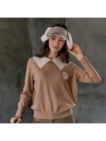 FW flat collar knit beige - BENECIA12 - BALAAN 1