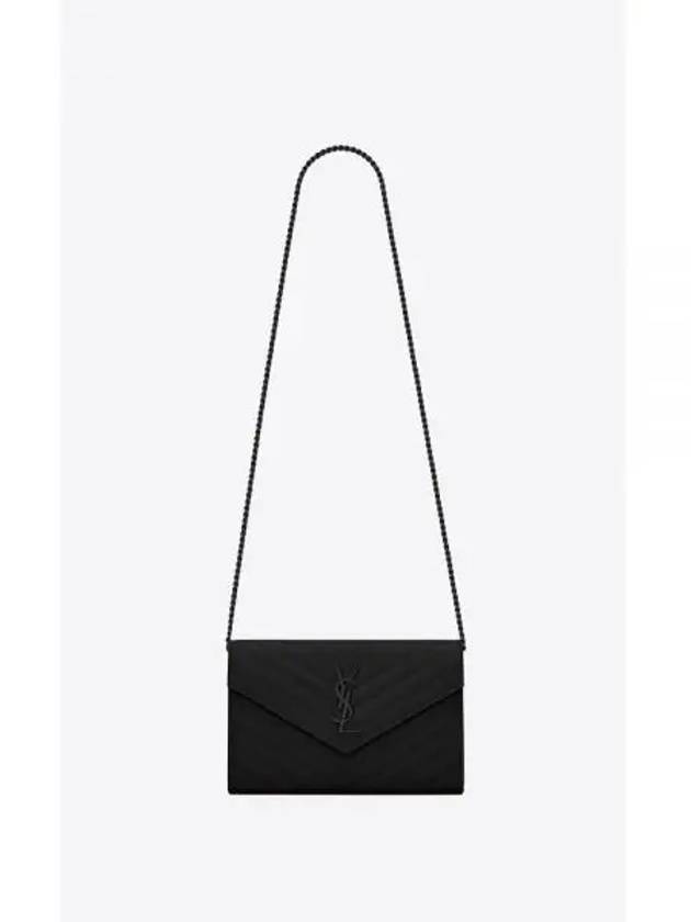 Monogram Envelope Chain Wallet Cross Bag Black - SAINT LAURENT - BALAAN 2