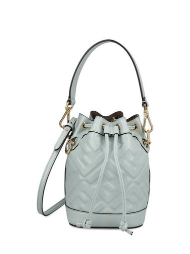 Mon Tresor FF Motif Leather Mini Bag Light Blue - FENDI - BALAAN 1