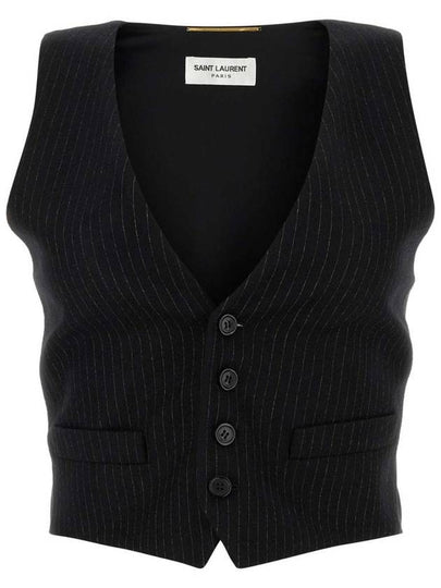 Wool Flannel Striped Vest 754870 Y2F40 1095 B0110974901 - SAINT LAURENT - BALAAN 2