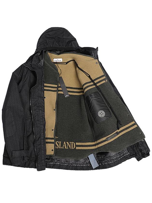 Wappen Patch Reflective Weave Ripstop TC Hooded Jacket Black - STONE ISLAND - BALAAN 11