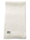 Intarsia Logo Wool Cashmere Muffler White - MIU MIU - BALAAN 2