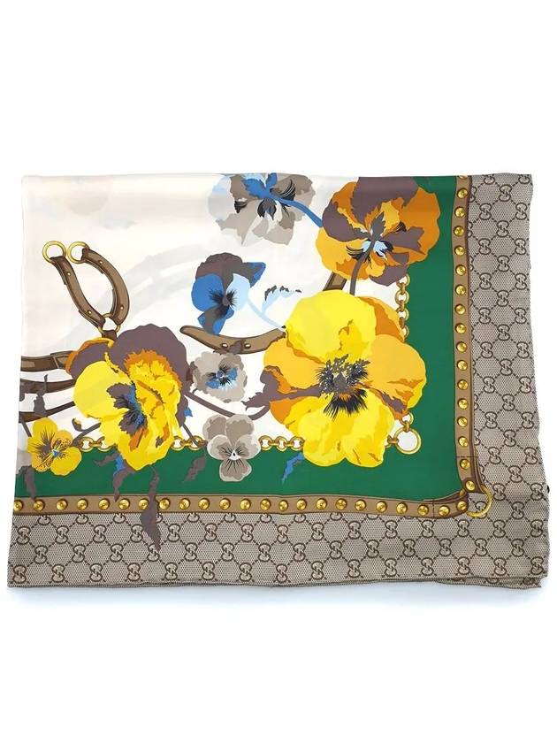 GG Flower Square Silk Scarf - GUCCI - BALAAN 2