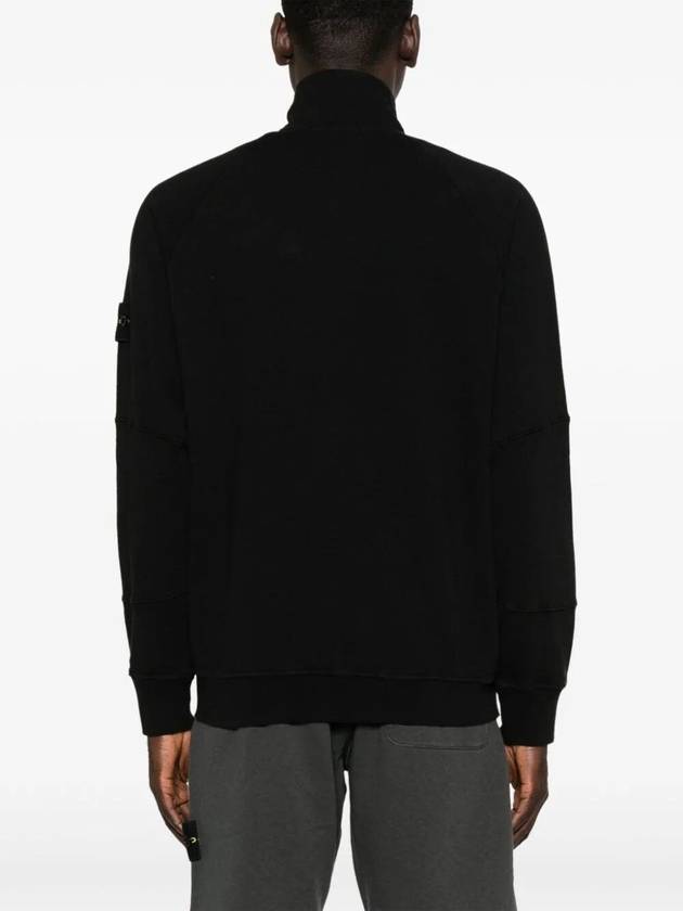 Cotton Zip-Up Jacket Black - STONE ISLAND - BALAAN 4