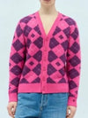 Jacquard Wool Cardigan Bright Pink - ACNE STUDIOS - BALAAN 2