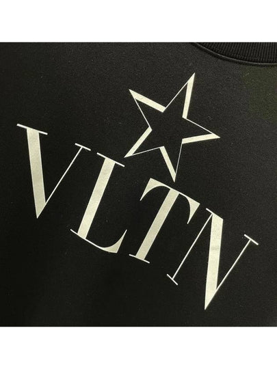 Star VLTN Logo Print Sweatshirt Black TVM3F10 - VALENTINO - BALAAN 2