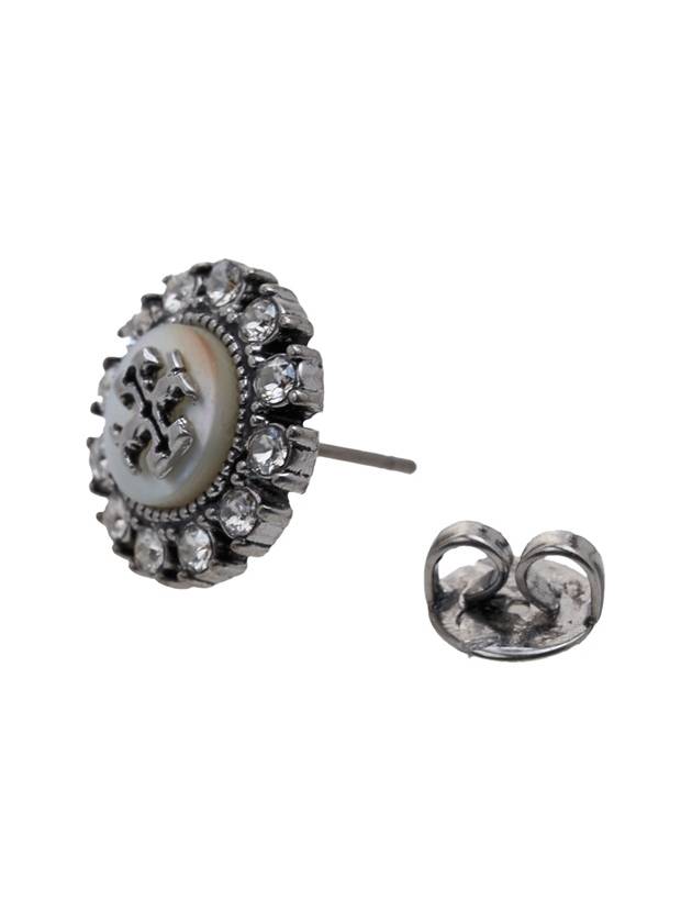 Kira Crystal Stud Earrings Antique Pewter Crystal - TORY BURCH - BALAAN 6