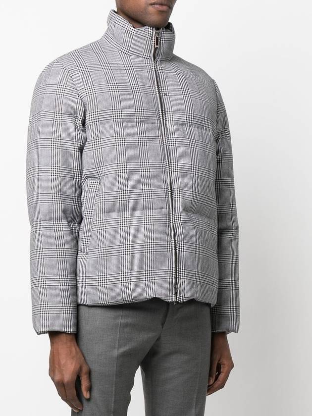 4 Bar Check Reversible Padded Jacket Black White - THOM BROWNE - BALAAN 3