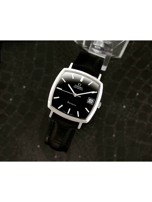 Gen ve Black Edition Men s Automatic Leather Watch - OMEGA - BALAAN 9