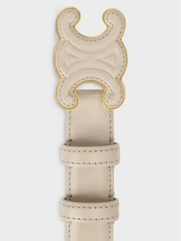 Medium Cuir Triomphe Belt Taurillon Leather Light Stone - CELINE - BALAAN 4