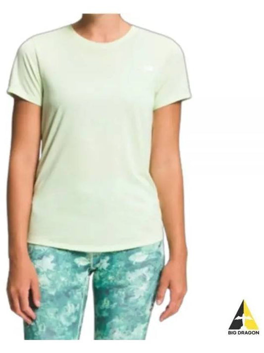 Women's Elevation Crew Neck Short Sleeve T-Shirt Lime Cream - THE NORTH FACE - BALAAN 2