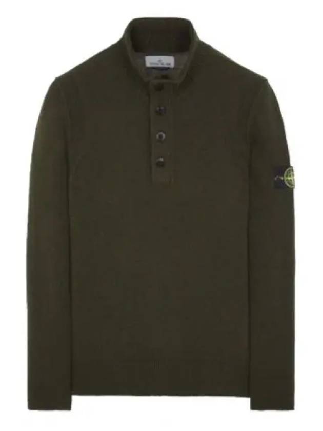 Wappen Patch Button Knit Top Khaki - STONE ISLAND - BALAAN 2